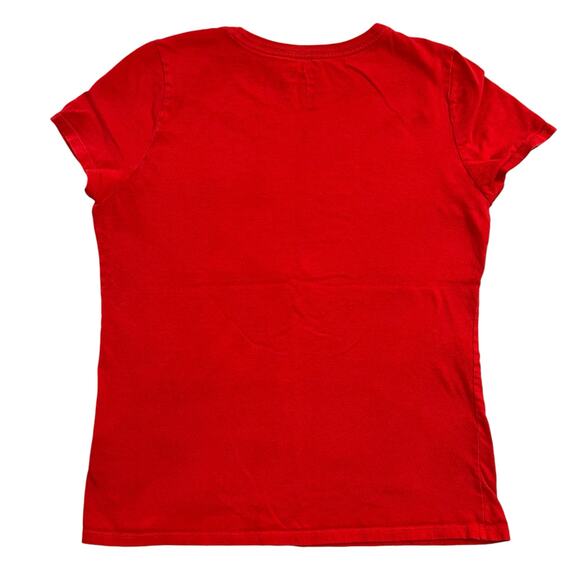 The Nike Tee Girls Sparkle This T Shirt Top Red Gold Athletic Cut Large - Picture 4 of 6